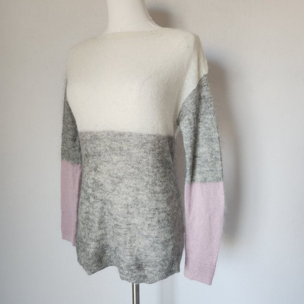 Part Two Copenhagen Oratile Pu Wool Morhair Boat Neck Sweater Color-Block